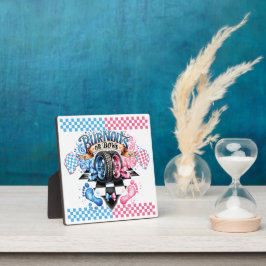 Geschlecht: Rosa und blaue Bögen und Reifen Fotoplatte