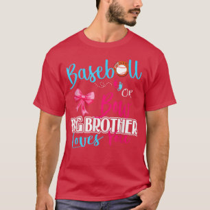 Geschlecht zeigen Baseball oder Bows Brüder Lieben T-Shirt