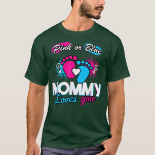 Geschlecht zeigen rosa oder blaue Mami-Lieben Sie  T-Shirt