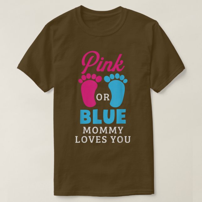 Geschlecht zeigen rosa oder blaue Mommy-Lieben, di T-Shirt (Design vorne)