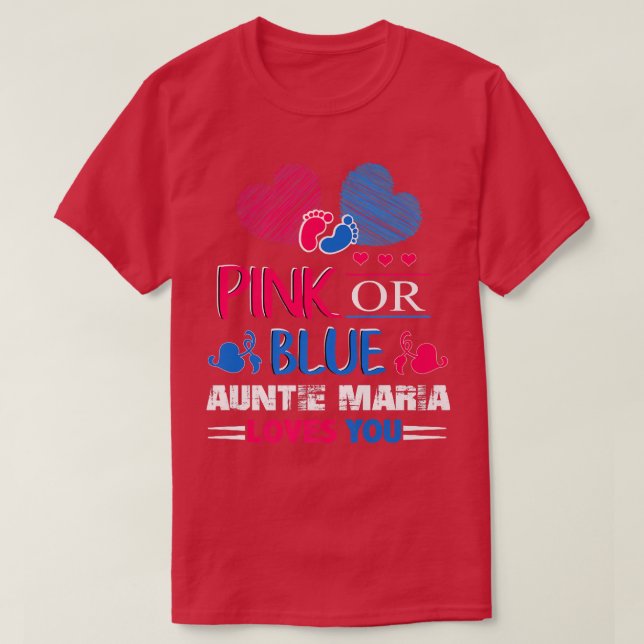 Geschlecht zeigen rosa oder blaue Tante Maria Lieb T-Shirt (Design vorne)