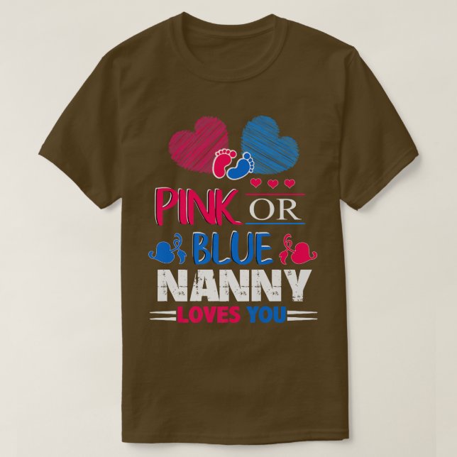 Geschlecht zeigen rosa oder blaugrausame Oma-Liebe T-Shirt (Design vorne)
