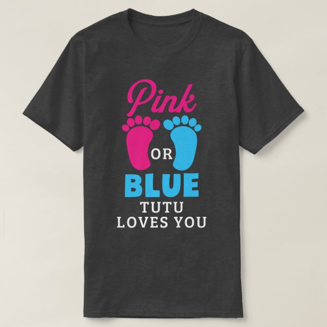 Geschlecht zeigen Sie rosa oder blaue Tutu-Lieben T-Shirt (Design vorne)