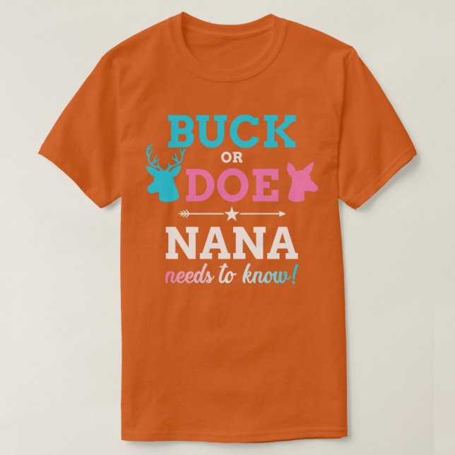 Geschlecht zeigt Buck oder Doe nana-passendes Baby T-Shirt (Design vorne)