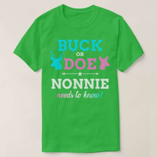 Geschlecht zeigt Buck oder nicht passende Babypar T-Shirt (Design vorne)