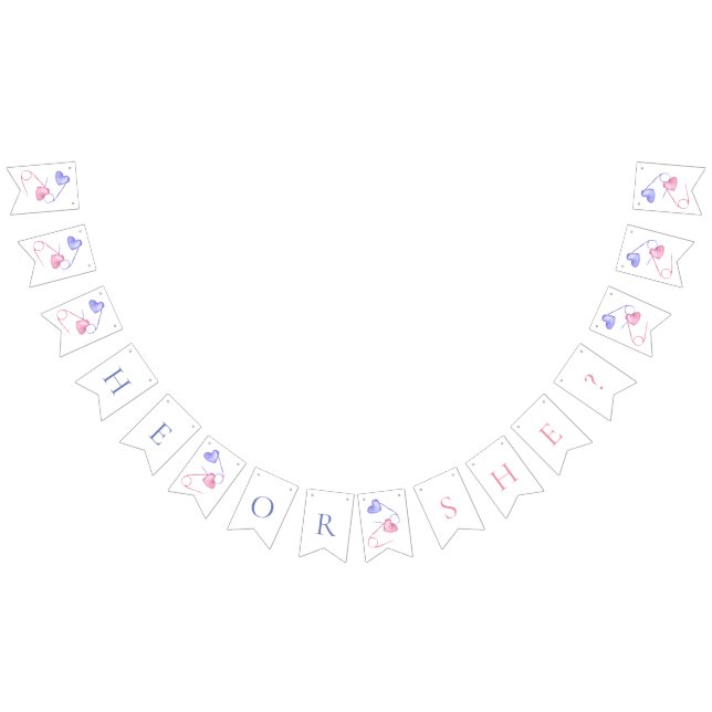 Geschlecht zeigt, dass er oder sie rosa blaue Baby Wimpelkette (Alle)