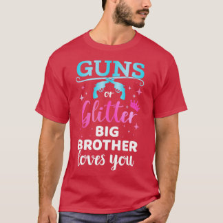 Geschlecht zeigt Gewehre Glitzer Bruder, der Baby T-Shirt
