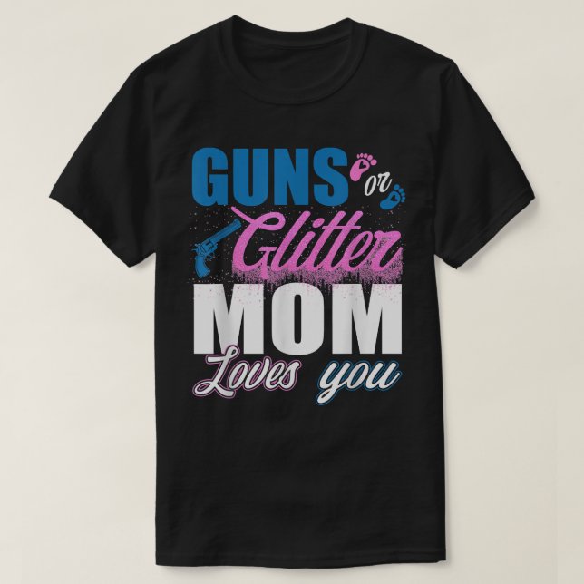 Geschlecht zeigt Mama von Glitzer oder Party auf T-Shirt (Design vorne)