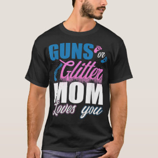 Geschlecht zeigt Mama von Glitzer oder Party auf T-Shirt