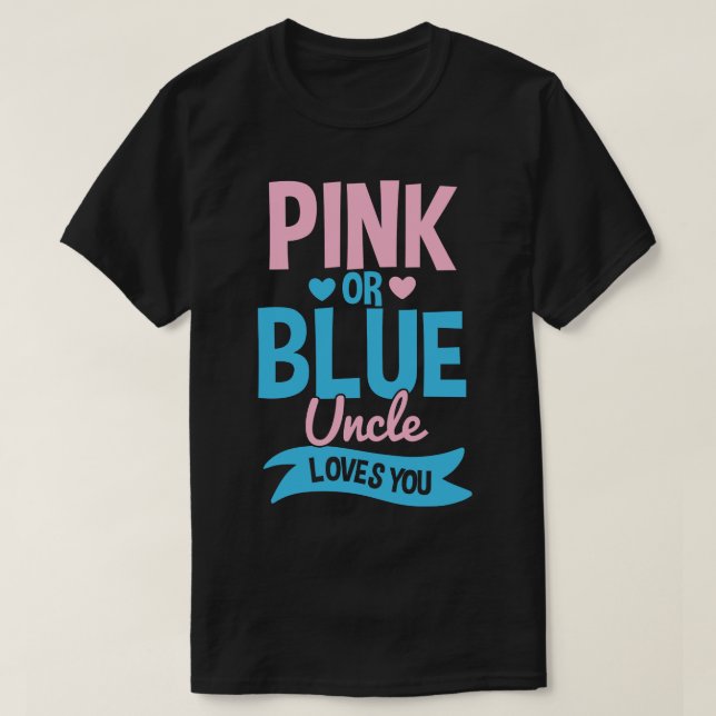 Geschlecht zeigt Onkel rosa oder blau T-Shirt (Design vorne)