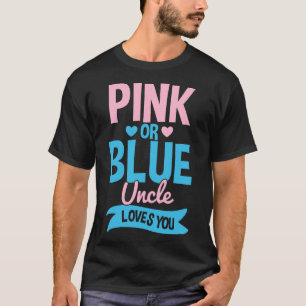 Geschlecht zeigt Onkel rosa oder blau T-Shirt