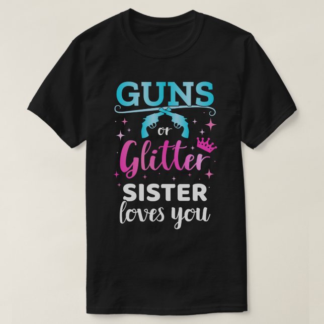 Geschlecht zeigt Schwesterschwester oder Glitzer a T-Shirt (Design vorne)