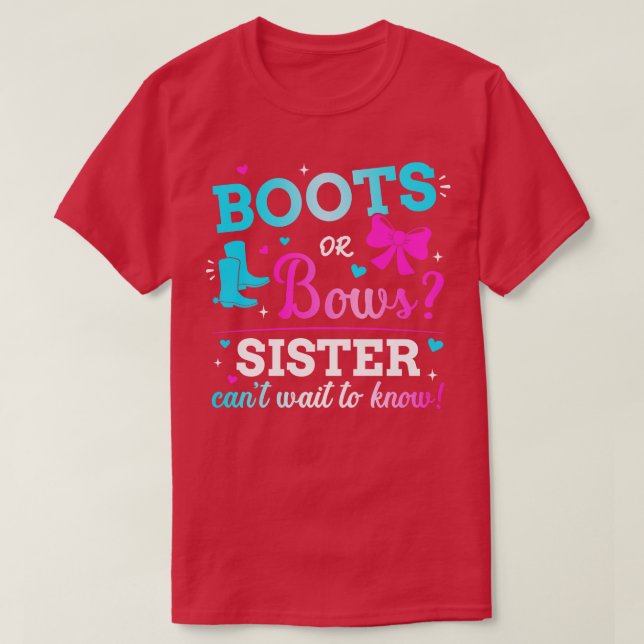 Geschlecht zeigt Stiefel oder Bögen an, die Schwes T-Shirt (Design vorne)