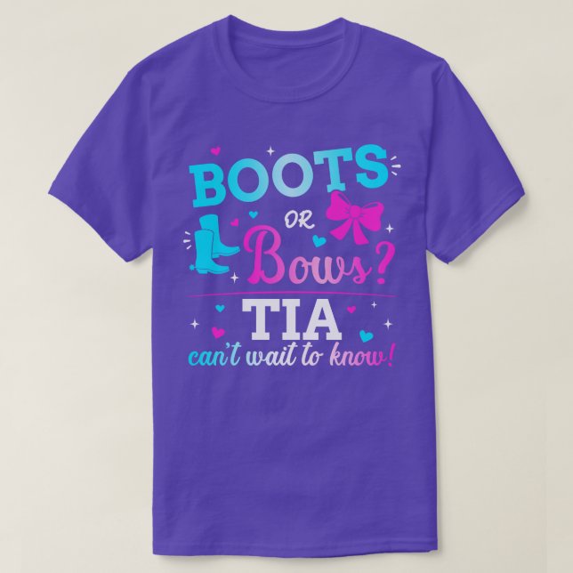 Geschlecht zeigt Stiefel oder Bögen auf, die Babyt T-Shirt (Design vorne)