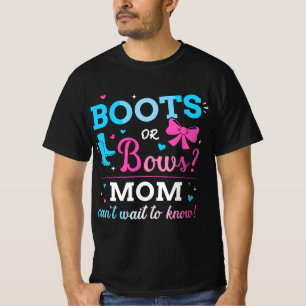Geschlecht zeigt Stiefel oder Bögen auf Mama passt T-Shirt