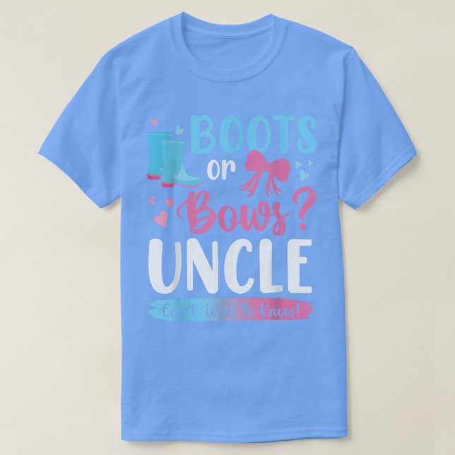 Geschlecht zeigt Stiefel oder Bögen auf Onkel-Matc T-Shirt (Design vorne)