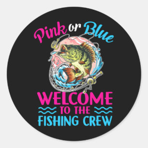 Geschlecht zeigt, wie Baby rosa oder blaue Fischer Runder Aufkleber