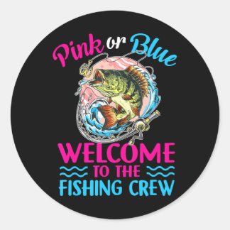 Geschlecht zeigt, wie Baby rosa oder blaue Fischer Runder Aufkleber