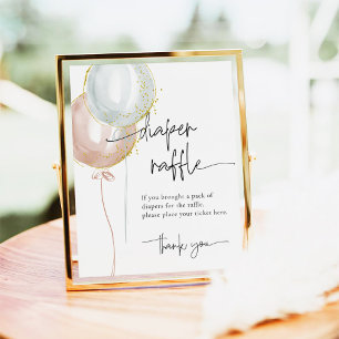 Geschlecht zeigt Windeln Raffle Baby Shower Game Poster