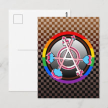 Geschlechter-Anarchie-Symbol, Emblem auf dunklem S