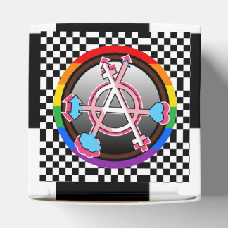 Geschlechter-Anarchie-Symbol, Emblem auf Schachbre Geschenkschachtel