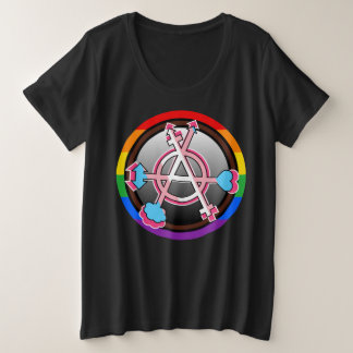 Geschlechter-Anarchie-Symbol, Emblem auf Schachbre Große Größe T-Shirt