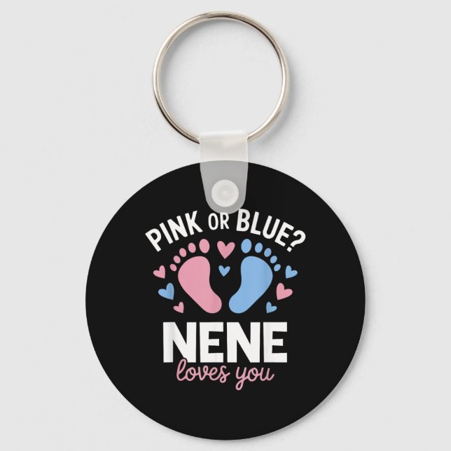 Geschlechter-Enthüllungsfeier nk oder Blue Nene li Schlüsselanhänger (Vorderseite)