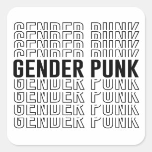 Geschlechter-Punk-Muster Quadratischer Aufkleber