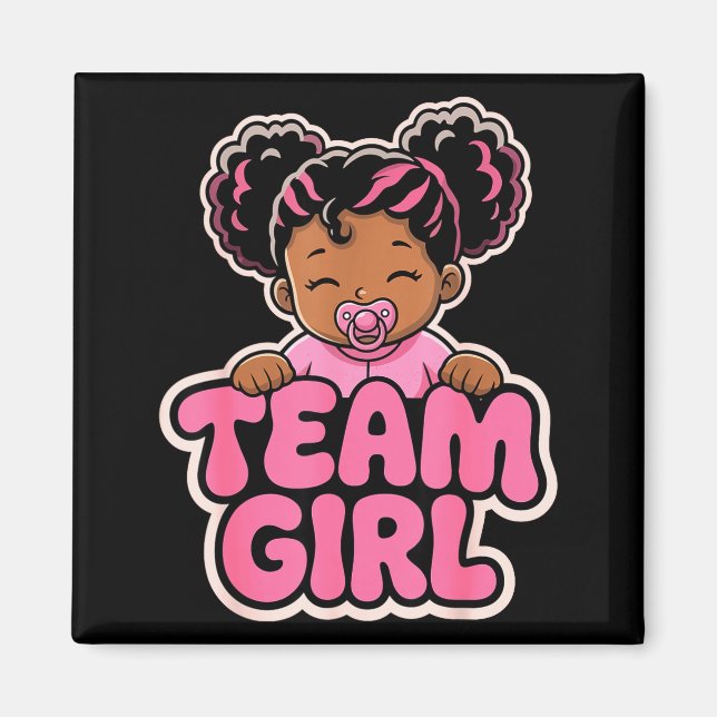 Geschlechterenthüllungsfeier Afro-Team-Mädchen-Ank Magnet (Vorne)