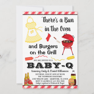Geschlechterneutrale BBQ-Baby-Party Einladung
