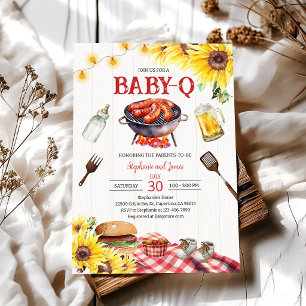 Geschlechterneutrale BBQ-Baby-Party Einladung