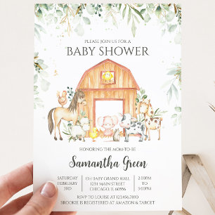 Geschlechterneutrale Farm-Baby-Party Einladung