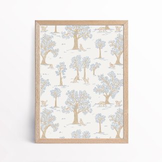 Geschlechterneutrale Hunde-Wald-Nursery-Kunst druc Poster