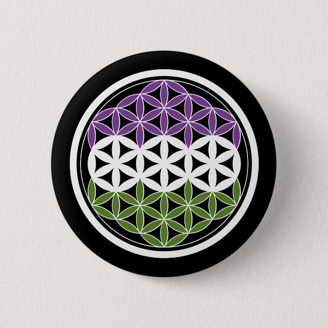 GeschlechtQueer-heilige Geometrie Button (Vorderseite)