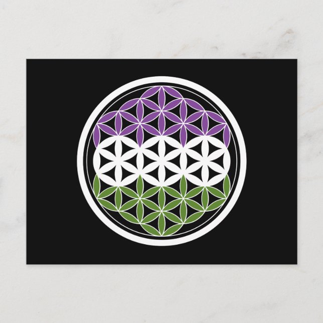 GeschlechtQueer-heilige Geometrie Postkarte (Vorderseite)