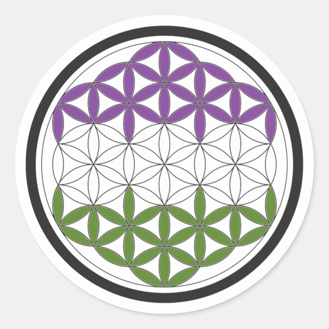 GeschlechtQueer-heilige Geometrie Runder Aufkleber (Vorderseite)
