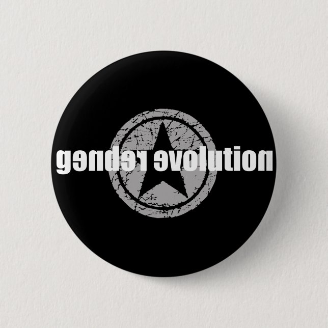 Geschlechts-Evolutions-Schwarz-Knopf Button (Vorderseite)