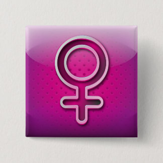 Geschlechts-Frauensymbol des Knopfes glattes Button