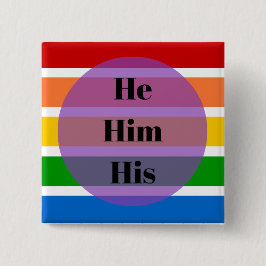 Geschlechts-Identitäts-Knopf -- He/Him/His Button