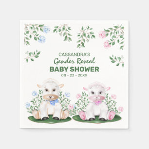 Geschlechtsenthüllung Baby Shower für ein Lamm Serviette