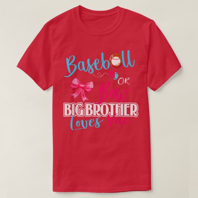 Geschlechtsenthüllung Baseball Oder Bögen Bruder l T-Shirt (Design vorne)