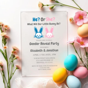 Geschlechtsenthüllung Kleiner Hase Acryleinladungen