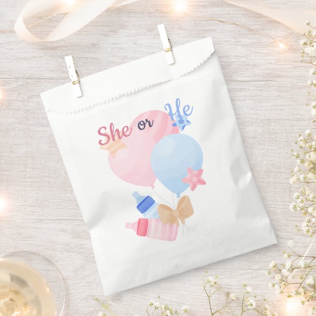 Geschlechtsenthüllung Sie oder Er Geschenktütchen (Ausgeschnitten)