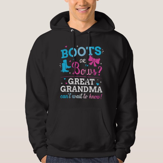 Geschlechtsenthüllung Stiefel oder Schleifen Urgro Hoodie (Vorderseite)