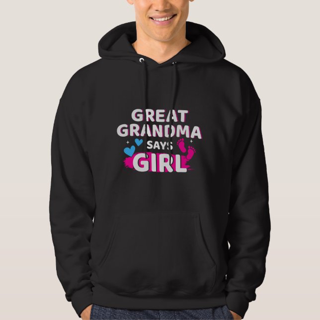 Geschlechtsenthüllung Urgroßmutter sagt Mädchen pa Hoodie (Vorderseite)