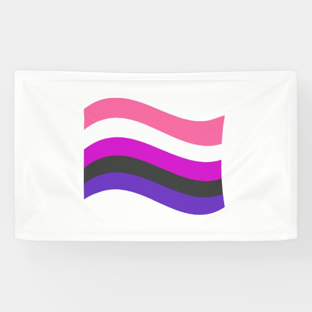 Geschlechtsfließende Regenbogen-Wellenflagge Banner (Horizontal)
