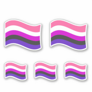 Geschlechtsfließende Regenbogenflagge Aufkleber