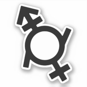Geschlechtsfluid Androgyn Weiblich Geschlechtssymb Aufkleber
