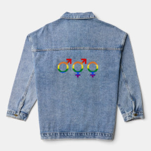 Geschlechtsidentität Rainbow Heart Women's Denim J Jeansjacke