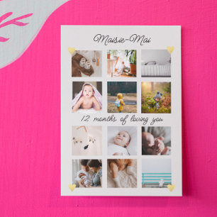 Geschlechtsneutral 1. Geburtstagskollage Karte